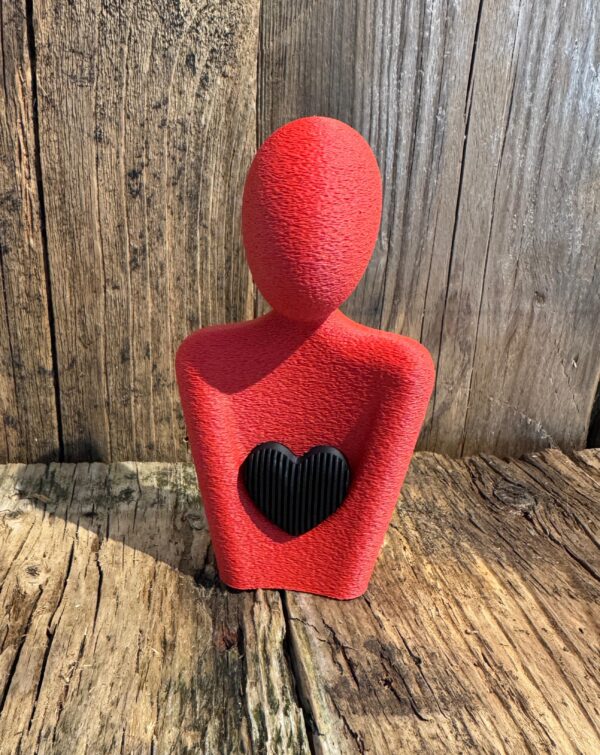 Mother statue with heart red
